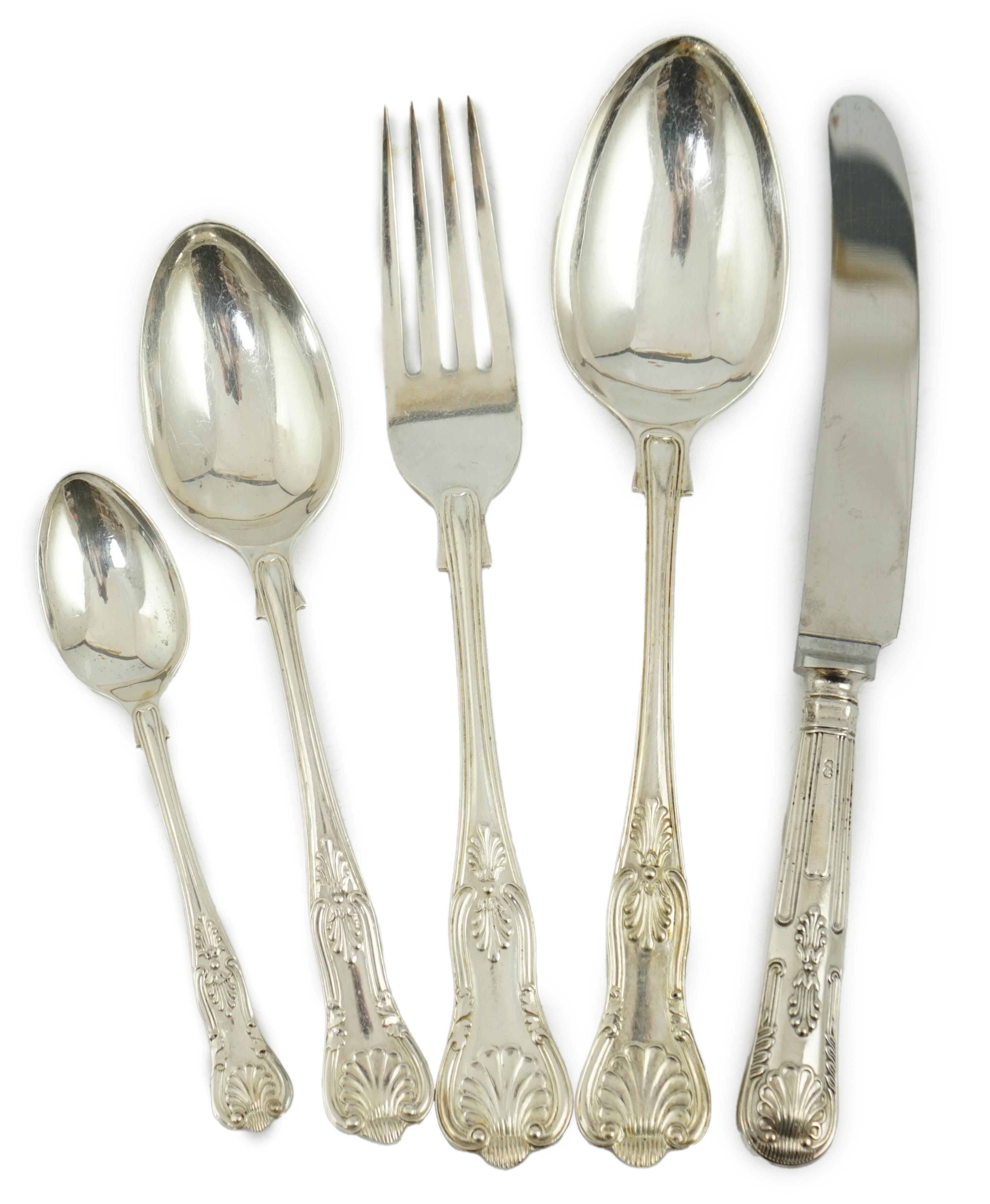 Eighteen items of late Victorian silver Hanovarian pattern flatware by The Goldsmiths Alliance Ltd